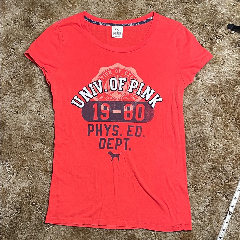 PINK Victoria’s Secret Y2K 2000s Style University of Pink Woman’s Fitted T Shirt